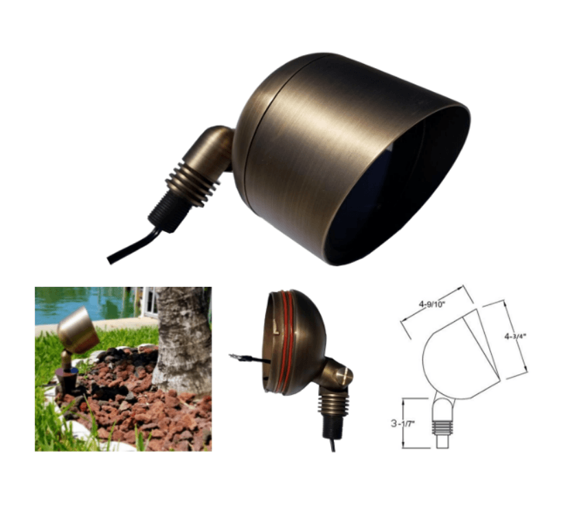 Discontinued Item- Brass Landscape Fixture PAR36 bulb sold separately spike included 1 meter #18 wire max 50W double o ring solid brass