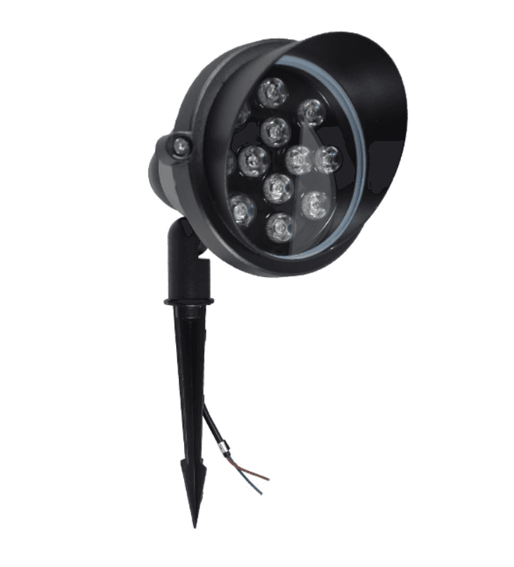 Discontinued Item- FINAL SALE - Limited 30-day Warranty- Price Drop  20%-LED Spike Light 12Watt  12Vdc 145mmxH190mm 4000K IP65 90LM  W Epistar SMD3528 Aluminum Wire  0.4M