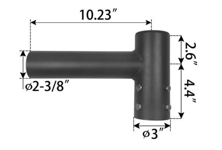 Discontinued Item- LIQUIDATION  - Limited 30-day Warranty   Straight Horn Adapter fits 3in pole (1) 2-3  8in arm bronze finish