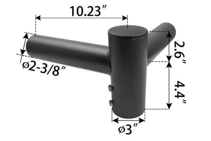 Discontinued Item- LIQUIDATION  - Limited 30-day Warranty   Straight Horn Adapter fits 3in pole (2) 2-3  8in arm 90 degrees configuration bronze finish