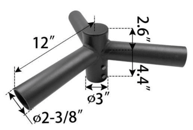 Discontinued Item- LIQUIDATION  - Limited 30-day Warranty   Straight Horn Adapter fits 3in pole (3) 2-3  8in arm bronze finish