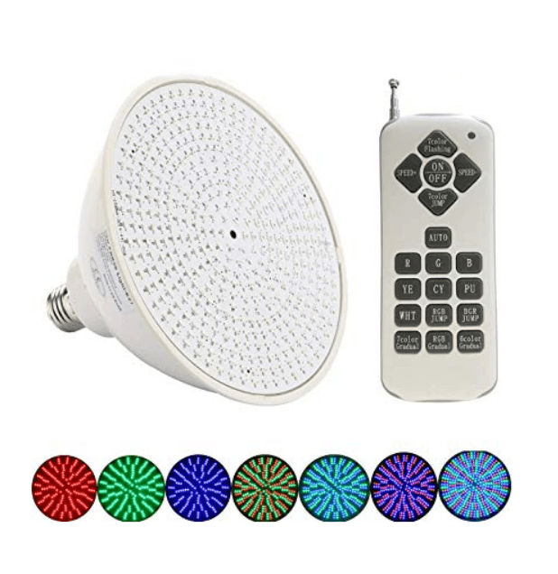 Discontinued Item- LED Pool Light Bulb for Inground Swimming Pool AC  DC12V RGB w   remote IP68 35W  degrees170xH135mm ABS Epistar SMD2835 PF>0.9 CRI>85ra 5 Year Warranty 3500lm CE RoHS FCC Fit in for Pentair  Haywood Pool Light Fixtures
