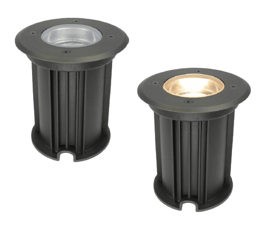 Brass Collection Underground LED Round Light compatible with MR16 Bulbs, Up to 50W, 9-17V AC/DC Low voltage transformer required to operate, SVT-1W 18 Gauge, Dimm: 4.7"DIA x 5.7"H, IP65, Housing: Solid Brass, Wrrt: 1yr, ETL