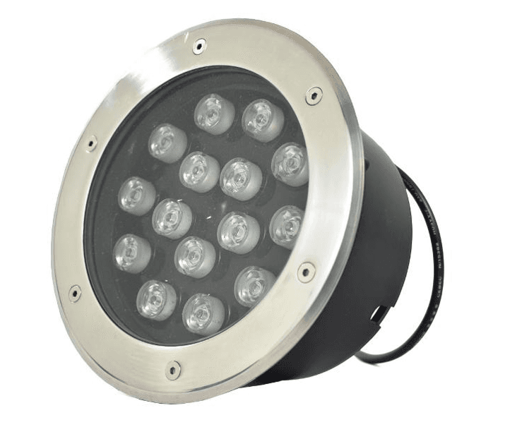 Discontinued Item- FINAL SALE - Limited 30-day Warranty- Price Drop  30%-Underground LED Light 15W 12VDC 6000K 45 degrees beam D200x95mm IP67 stainless steel with plastic template