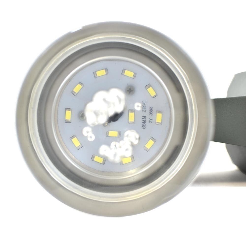 B Series LED Bubble Wall Sconce Gray, two-sided 7W, 700lm, 6000K, 85~264VAC, IP44, Acrylic+Aluminum Construction, Dia 3.5"