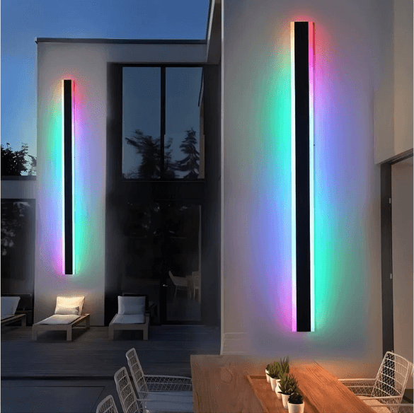 BARON LED Wall Light Power 26W 2600LM Input Voltage AC90-265V Color Temperature: RGBIC+3CCT Size 1200x80x40mm(4ft) IP65 waterproof Material Iron+Acrylic Connection Mothod WIFI+B+2.4G 2 Yrs Wrnty