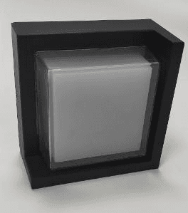 Outdoor LED Wall Sconce, 7W, 5000K, Black, Square Fixture, 133x133x67mm