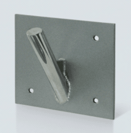 Discontinued Item- Wall mounted mini steel base Pin angle 30 degrees square plate size 122 x 122mm Holder Polr Dia. 17mm (3  4in)