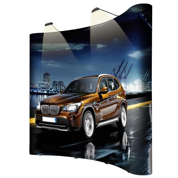 Discontinued Item- Mini  POP-Up Arc display 3x3 rigid travel case 2 lamps 5 PVC sheets