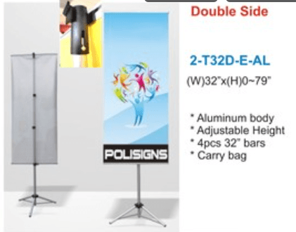 Discontinued Item- T type doubles sided banner adjustable aluminum display 32inX79in