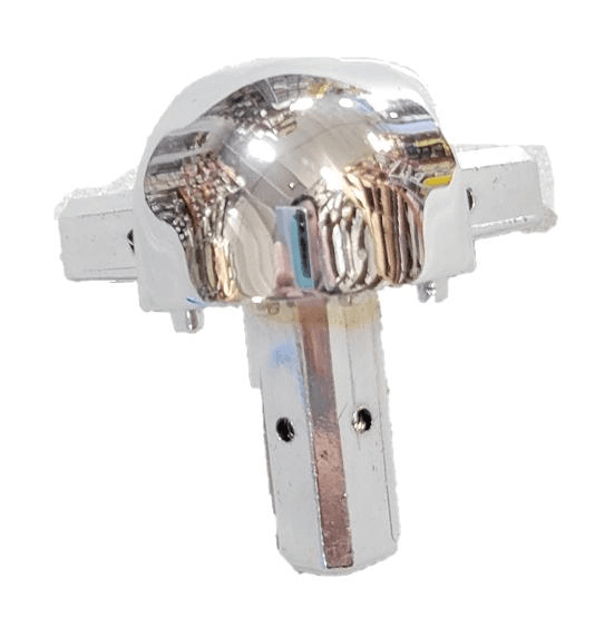 Chrome-Finish 3-Way Corner Connector, Metal, 13 x 3 mm, for 4-PL3.2 LED Profile