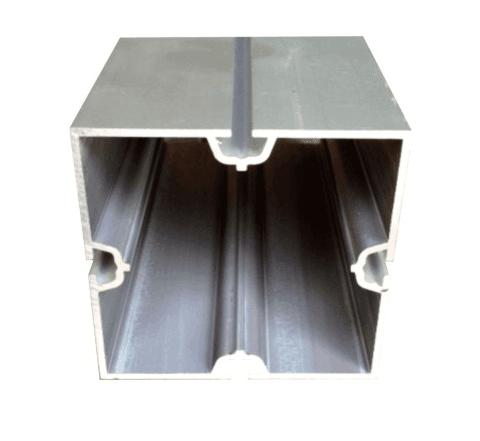 Aluminum square pole, 4 sides ditch (L)10'(3.05m)x(W)8cm (square shape)
