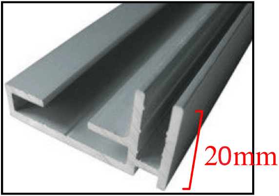 Aluminum Frame for Sign, 118 in. (3.0 m) Length, 23 mm Profile