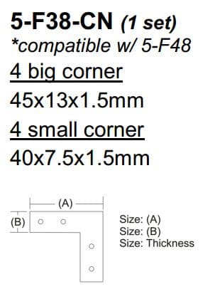 Steel Corner Connectors for 48-Inch SEG Fabric Frame, Four Large and Four Small, 1-Year Warranty