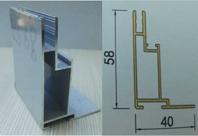 Discontinued Item- Aluminum Frame for Silicone Edge Fabric (L)10ftx58mm (depth)x 40mm(back edge) Single Sided