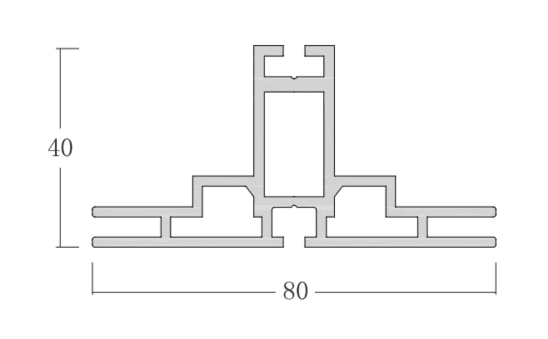 Aluminum double side fabric system  size: 40*80mm (L)3m