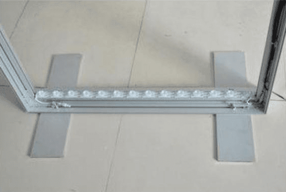 Steel Base for Aluminum Fabric Frames, 9 x 40 cm