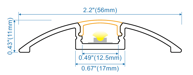 Floor Insert - W:57mm*H:10mm*L:6.6'/79"