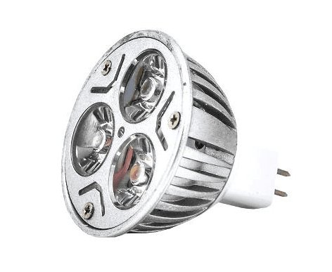 3W MR16 LED Reflector Lamp, 12VDC, Red, 60° Beam Angle