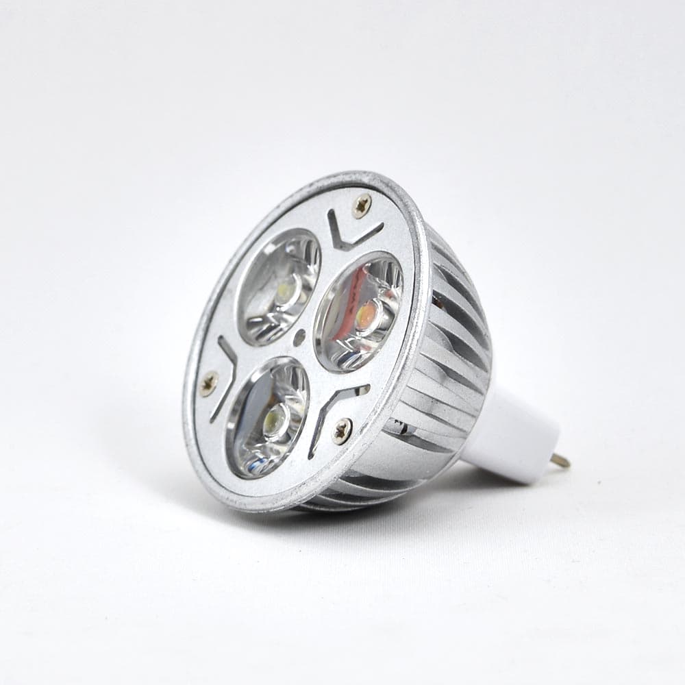 3W MR16 LED Reflector Lamp, 12V DC, 5000K White, 60° Beam