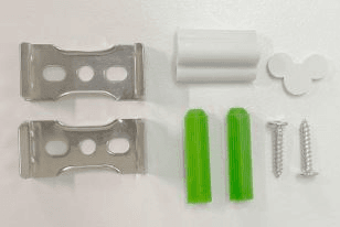 Mounting Accessory Kit for Double-Row Integrated T8 LED Tubes, Two Clips, One Joint, Two Anchors