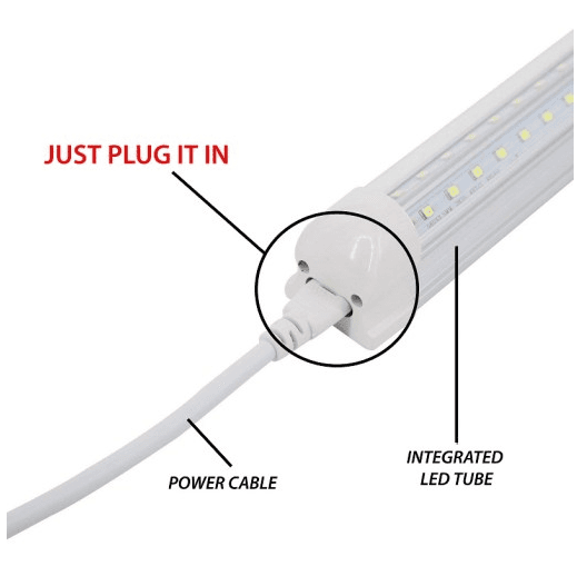 16" power Cable for V shape tube 8-T8x2, 3*0.75mm2 cable