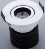 2" LED Round Adustable Cabinet light, 3W, 6000K, Input: 85-265VAC, CREE chip, CRI >80, 225lm, 75lm/w, High powered LED, PF:0.5, Dimmable, White