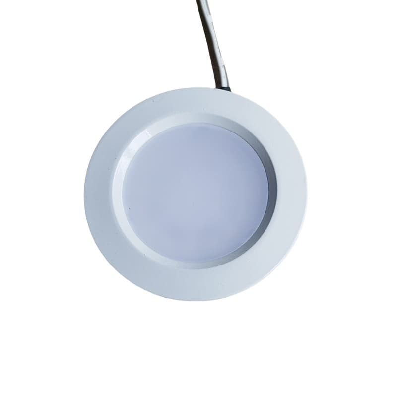 2.7" LED Cabinet Light White 3W DC12V 3CCT 3K 4K 6K Beam Angle 120 IP22 CRI85 Efficiency 85 lm/w 50000 hrs Size Dia 68 mm Recess 58mm H 10 mm CE RoSH Wrrty 2 yrs