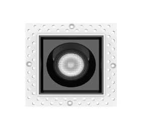 Trimless Square Adjustable Downlight, 7W,IP20, CCT: 3000K, CRI: >90, Beam angle: 55Ã‚Â° Size:77*77*77mm Cutout: 55*55mm Finished:White Trim Reflector Color: Matt black Bridgelux LED Triac Dimmable Driver(ETL Certificate)