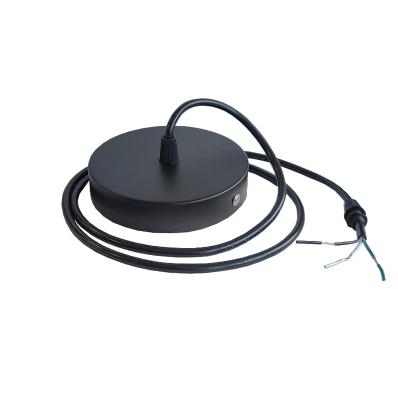 LED Pendant Light Mount, Ceiling Canopy with 3 ft Wire, 15 W, 2700 K, Black Finish