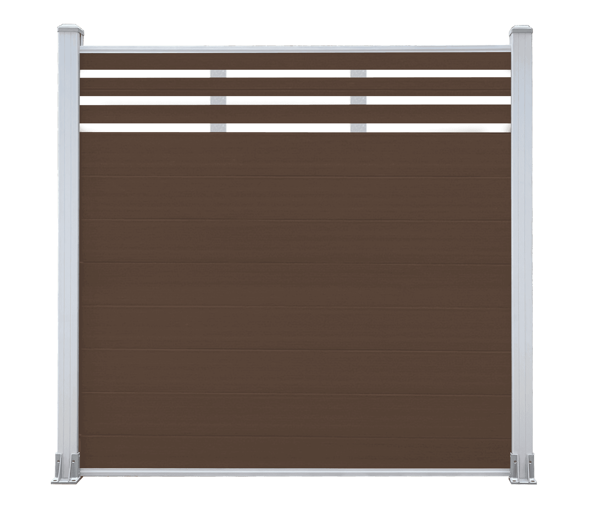 Ipe Mid-Trellis Composite Fence Kit, Silver Anodized Frame