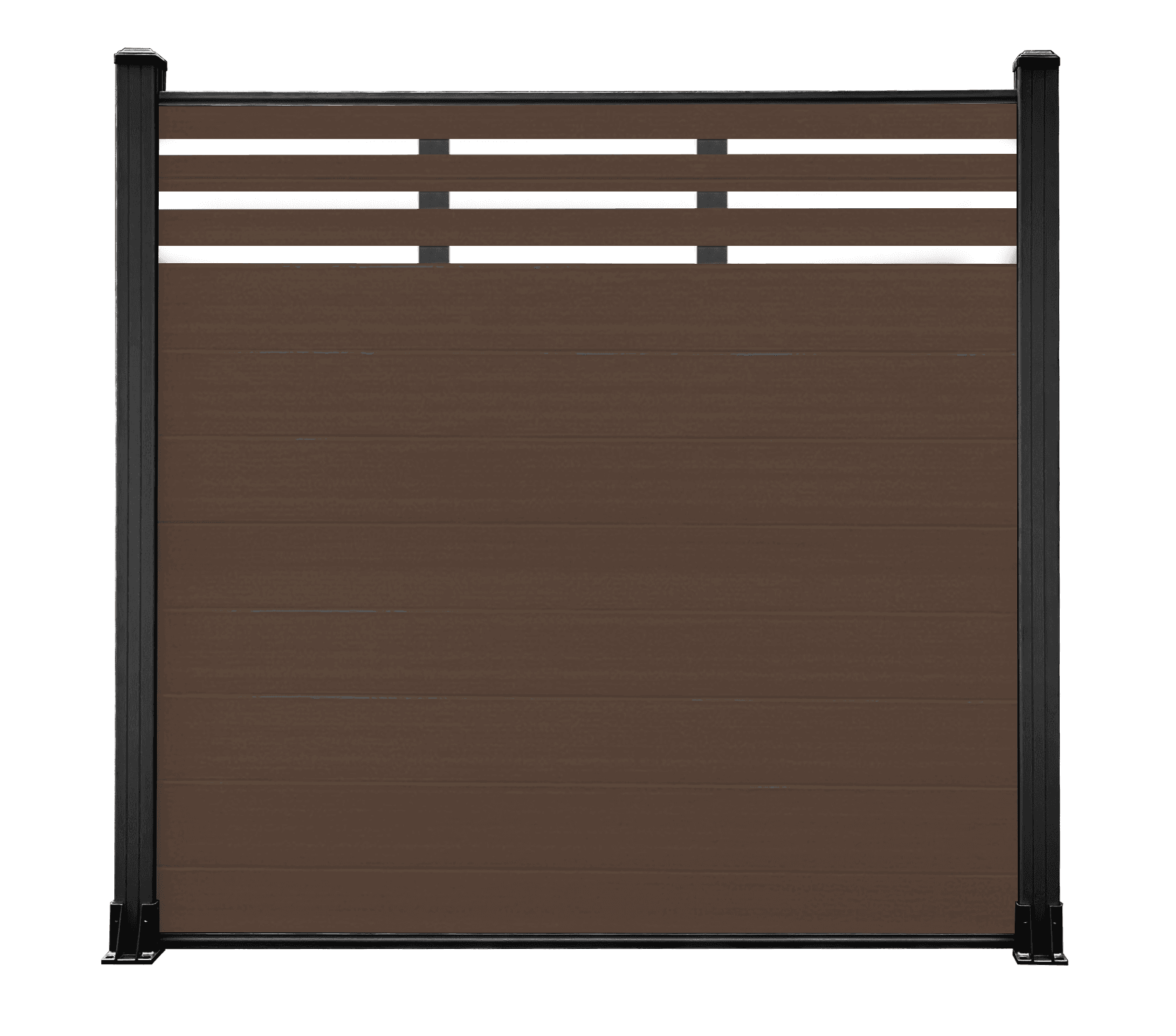 Ipe Mid-Trellis Composite Fence Kit, Black Powder-Coat Frame