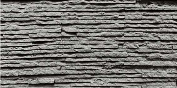 Flexible MCM Wall Tile, Fire-Retardant and UV Resistant, Indoor/Outdoor, Gray Slats, 2x4 ft.