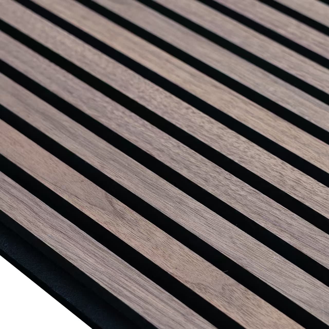 Acoustic Wood Slat Panel, Smoked Oak Veneer over MDF, 2400 x 600 x 21 mm, 2-Pack