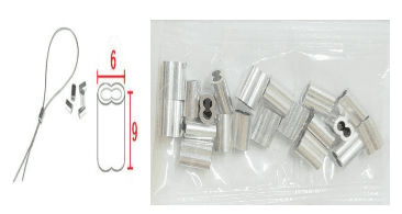 Aluminum wire fixer, dia: 2.0mm. 20 pcs/bag