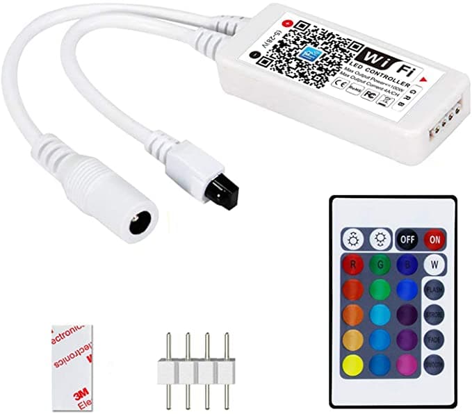 3-Channel Smart RGB LED Controller, 144W, Wi-Fi/IR Remote, 12–24V DC