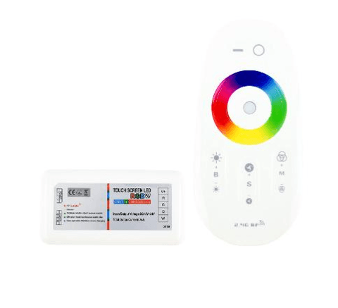 4 Channel (RGB+W) RF touch remote controller, 5~24Vdc, 288w/12V(576w/24V), control distance 20~30m - Indoor use only, not waterproof