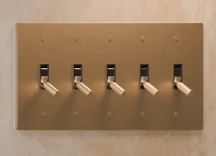BUILD YOUR OWN RESIDENCE SUPPLY -SATIN BRASS  5  Gang TTTTT