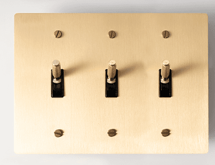 CUSTOM ORDER ONLY-Residence Supply 3 Gang Toggle Switch, Brass, 120 VAC, 150W Load Per Switch, 3-Way, UL Listed