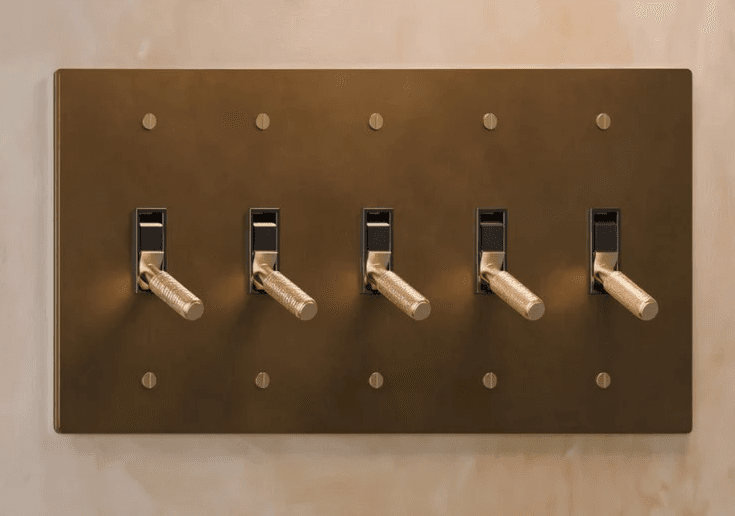BUILD YOUR OWN RESIDENCE SUPPLY -VINTAGE BRASS  5  Gang TTTTT