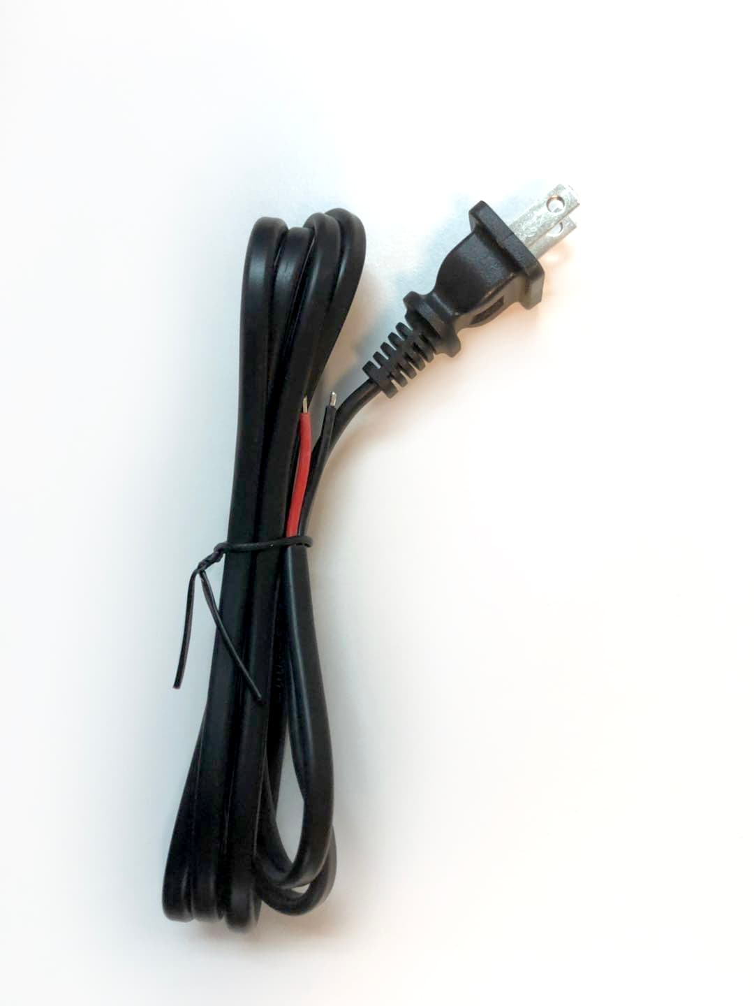 18 AWG Power Cable, 2×0.75mm² Copper, 250V/6A, 150cm, Black PVC Jacket