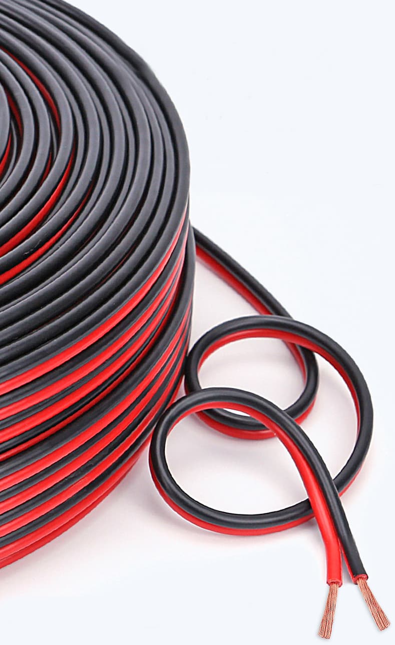 SOLD by ROLL 16 AWG Red Black Wire 2 conductor 26/0.24TS OD 2.4x4.8mm UL2468 20 ft (6m)/roll