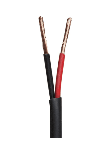 16 AWG, 2 wire cable with black PVC jacket, 50 Ft (15.5m)/roll, price/feet, OD: 6.2+-0.15mm