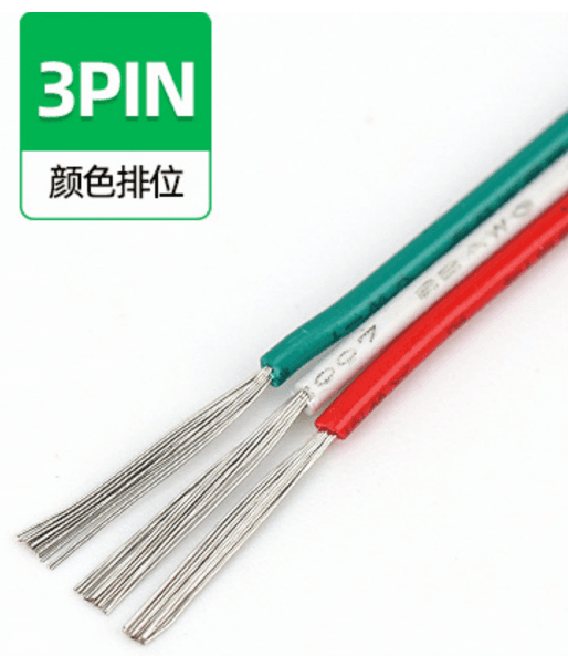 20 AWG, 3 conducts(G,W,R) flat cable, 100 feet / 30m/roll