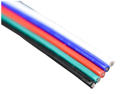 SOLD BY ROLL RGBW Cable|#20 AWG, Indoor usage RGB + Positive + Negative Cables, UL2468, 20#2P, 100 ft(30.5m)/roll