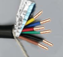 RVVP, shielded flexible solid cable, 6C*18AWG(34/0.16)+AL+21/0.16  OD:8.0, package 200M/rol, black, green,red,blue, yellow, brown with reel,  Black color pvc jacket