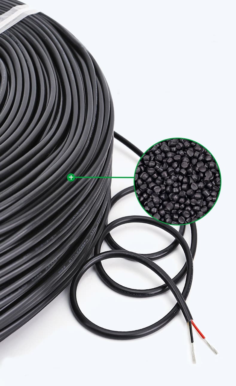 SOLD by ROLL 16 AWG Red Black Wire with PVC Black Jacket 2 conductor 26/0.24TS OD 6.2mm UL2464 100 ft (30.5m)/roll