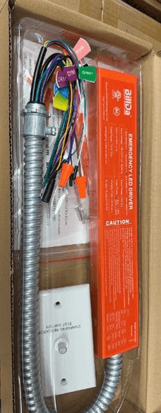 Emergency Driver Input voltage 100-347vac Output voltage:170Vdc Emergency power 8W Emergency time 90mins Battery Li-ion Warranty 5years Applicaiton panel/troffer/linear highbay etc Wall plate