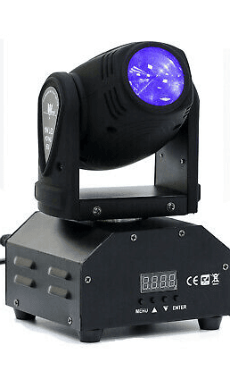 Discontinued Item- 32 watt Disco 360 degrees moving head light controled by DMX & itself 110Vac Multicolor