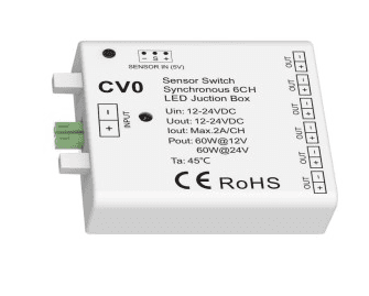 12V -24 V, 6CH Sensor Switch Synchronous LED Juction Box  Dimming interface: sensor switch for cabinet sensors